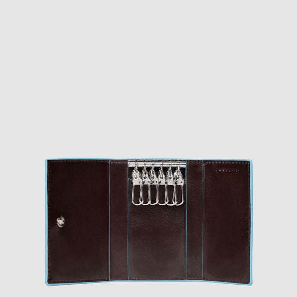 Leather key holder with six hooks
