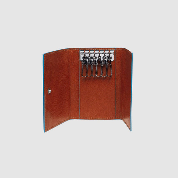 Leather key holder with six hooks