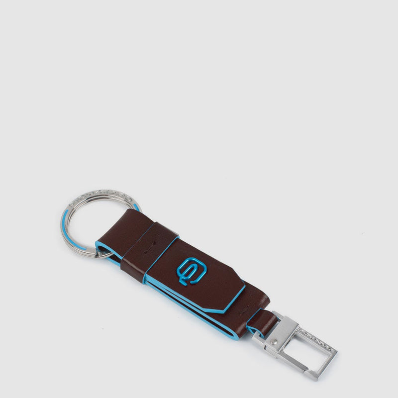 Keychain with leather insert