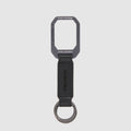 Leather Keyring with Carabiner and Two Rings