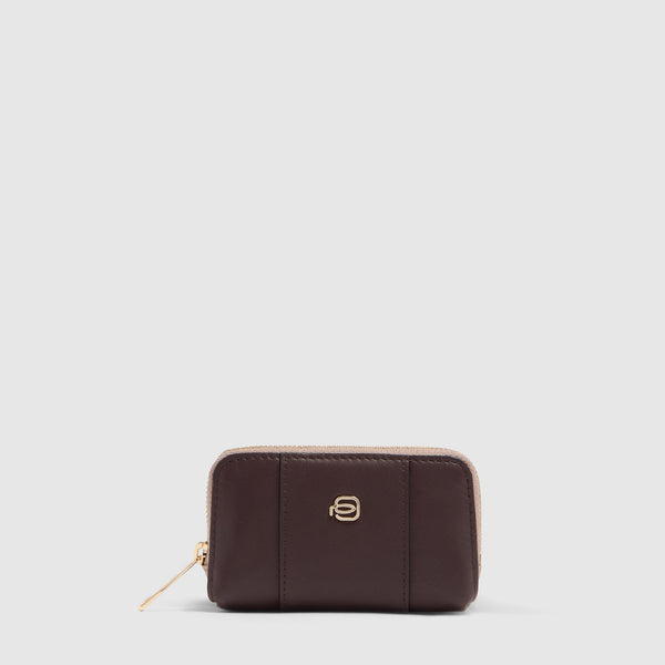 Leather Key Holder Case with Zip Closure - 1