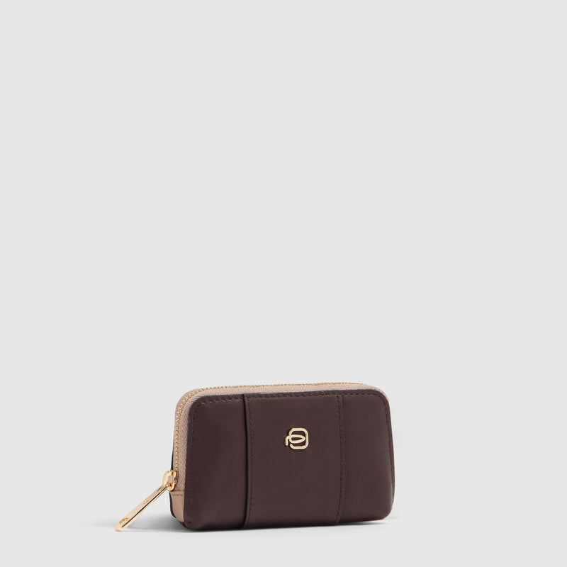 Leather Key Holder Case with Zip Closure