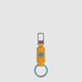 Leather Carabiner Keychain – Blue Square