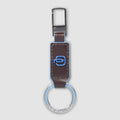 Leather Carabiner Keychain – Blue Square