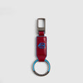 Leather Carabiner Keychain – Blue Square