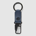 Leather Carabiner Keychain, Slim Flat Profile