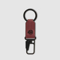 Leather Carabiner Keychain, Slim Flat Profile