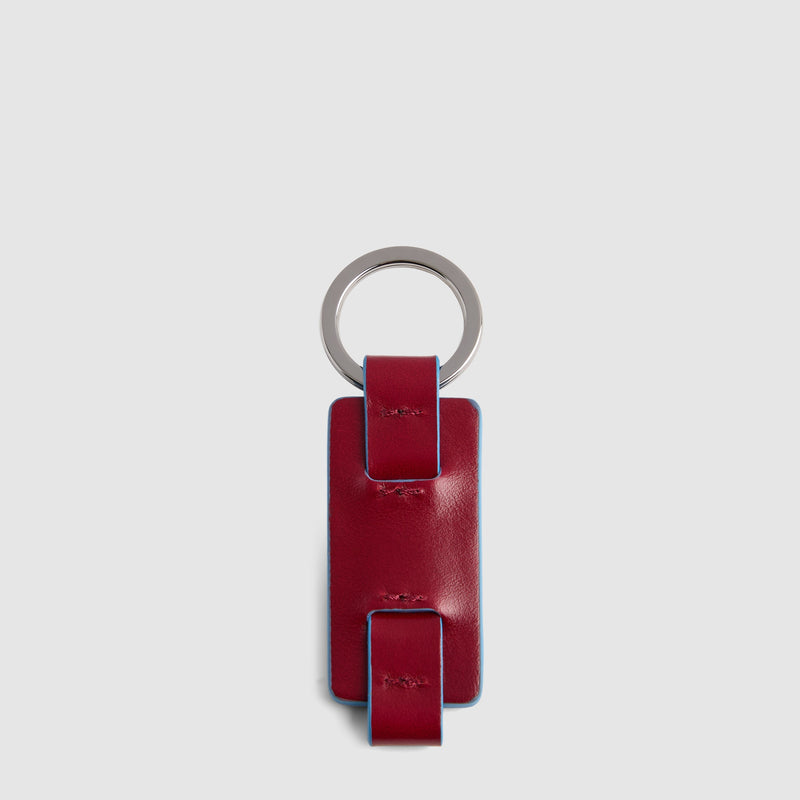Slim Leather Keyring with Single Ring - alternate view
