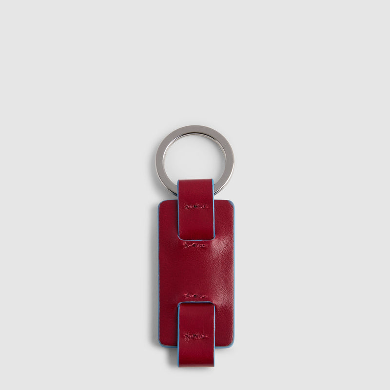 Slim Leather Keyring with Single Ring - alternate view