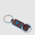 Slim Two-Ring Leather Keychain