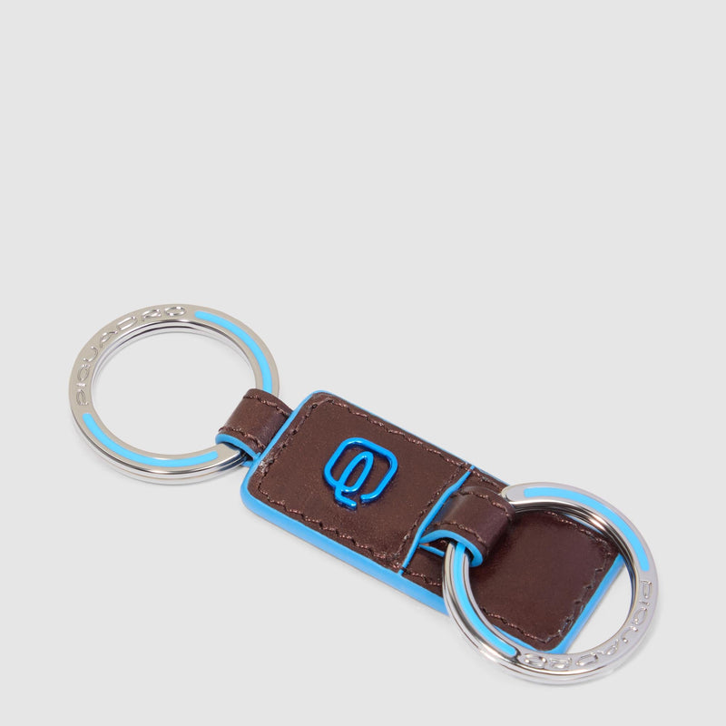Portachiavi in pelle a due anelle