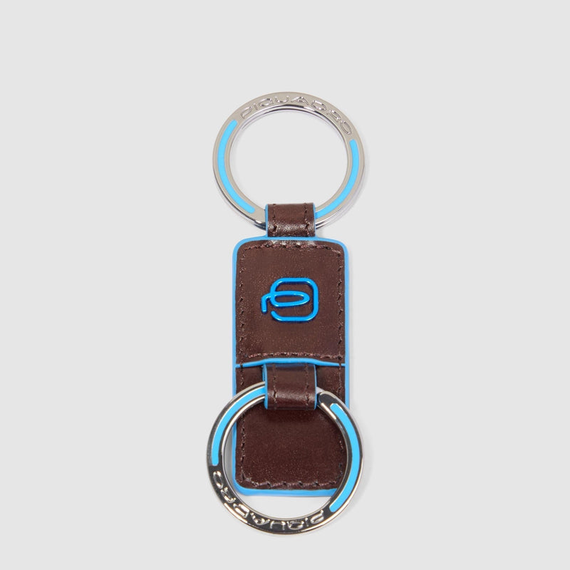 Slim Two-Ring Leather Keychain - alternate view