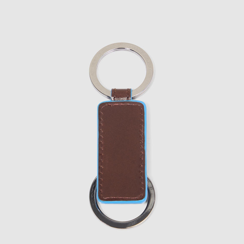 Slim Two-Ring Leather Keychain