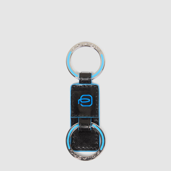 Slim Two-Ring Leather Keychain - 2