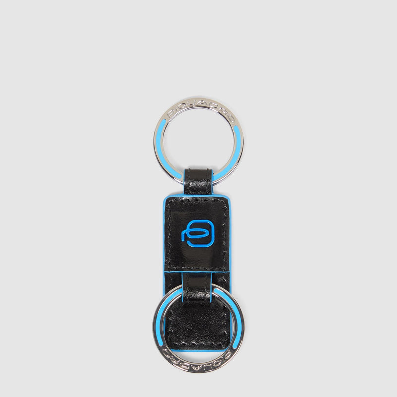 Leather two-ring keychain