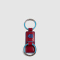 Slim Two-Ring Leather Keychain