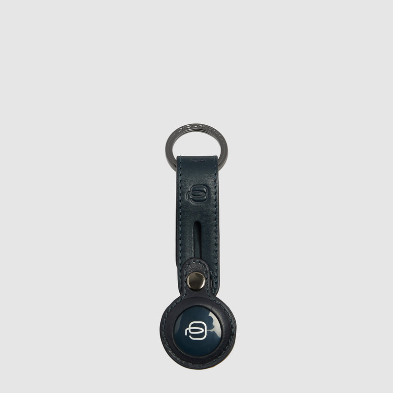 Leather AirTag® Keyring with Tracker Pocket
