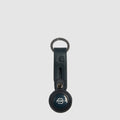 Leather AirTag® Keyring with Tracker Pocket - Blue