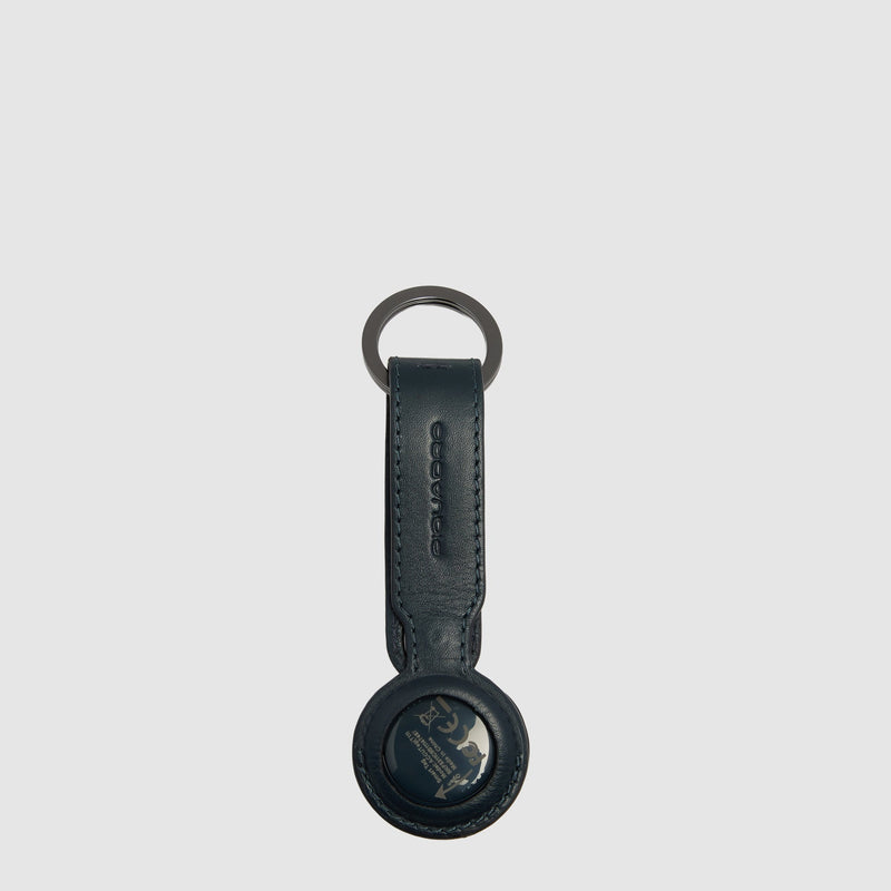 Leather AirTag® Keyring with Tracker Pocket