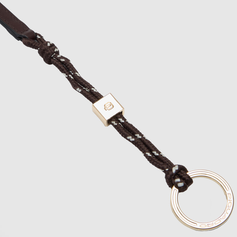 Leather and Textile Keyring with Coin Purse - 2