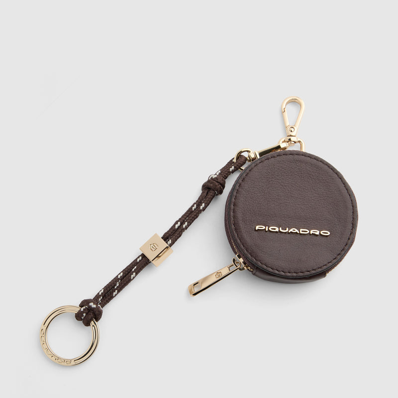 Leather Key Case with Carabiner and Ring - 1