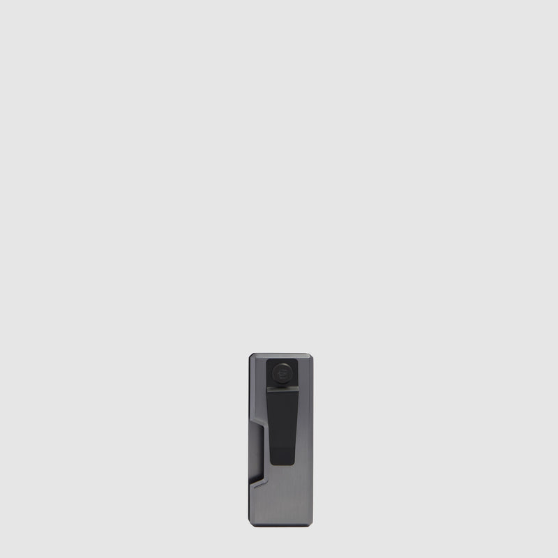 Leather and Aluminum Keychain with Money Clip