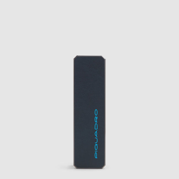 Leather Keychain with Find My Tracker and Engravable Tag - Night blue