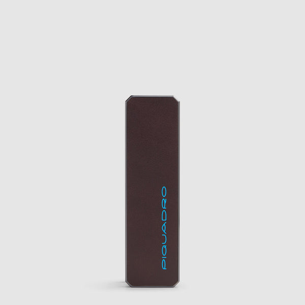 Portachiavi personalizzabile in pelle con tracker - Mogano