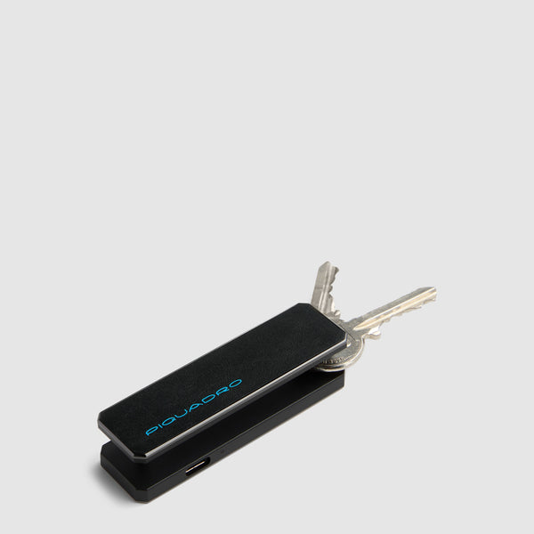 Leather Keychain with Find My Tracker and Engravable Tag - 3