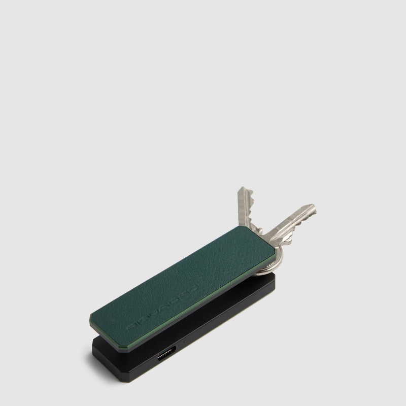Leather Keyring with Tracker, Find My Compatible