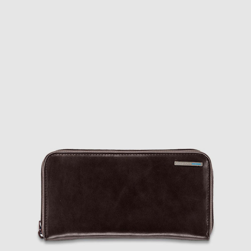 Zip-around women’s wallet with four dividers