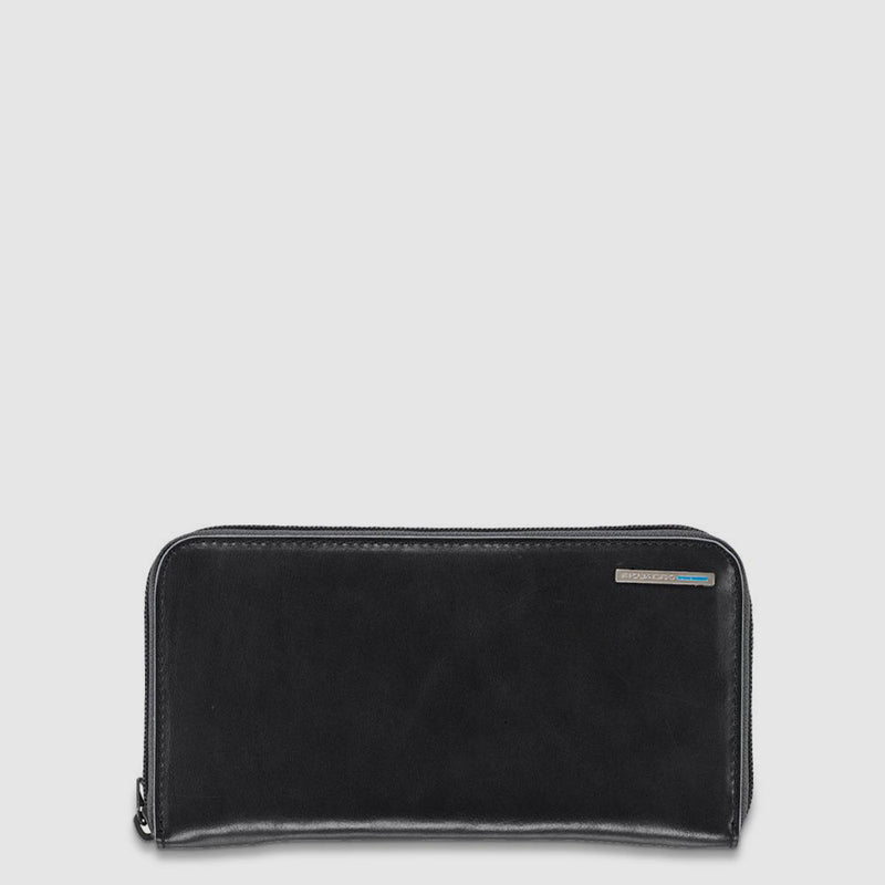 Zip-around women’s wallet with four dividers