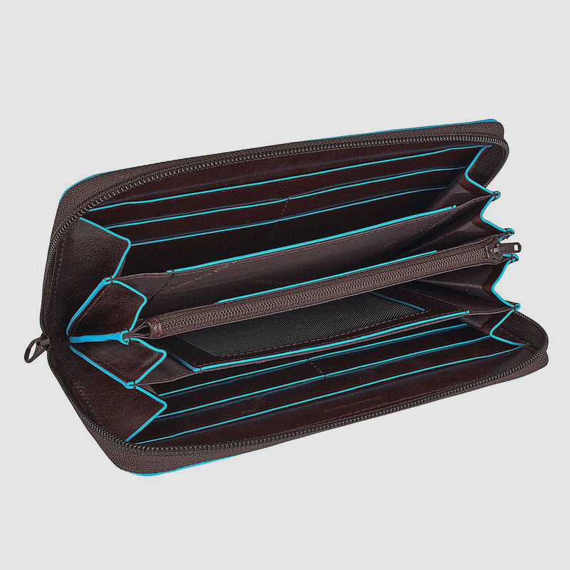 Grand portefeuille femme zippé avec 4 soufflets