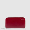 Women's Zip-Around Leather Wallet with 11 Card Slots