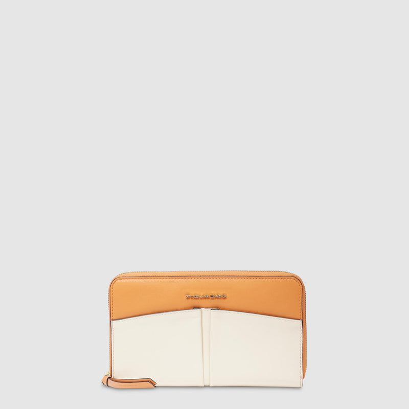 Zip-around women’s wallet with four dividers
