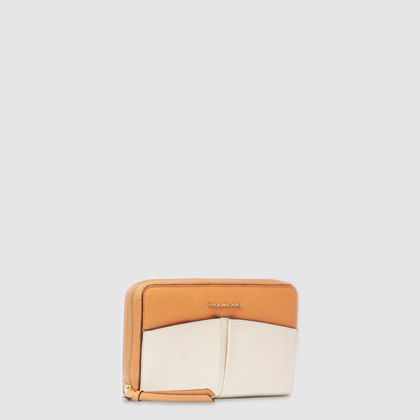 Zip-around women’s wallet with four dividers