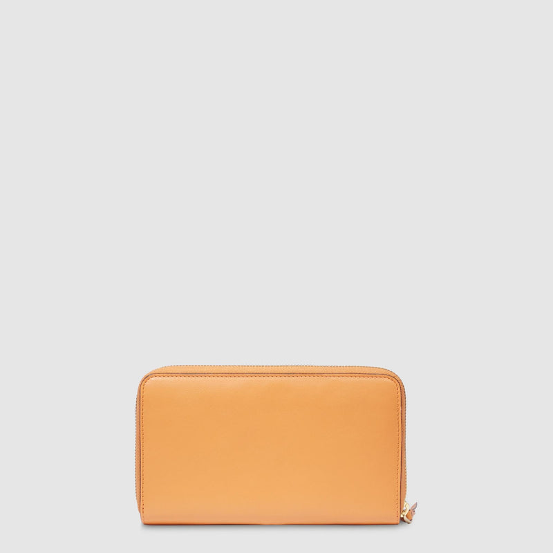 Zip-around women’s wallet with four dividers