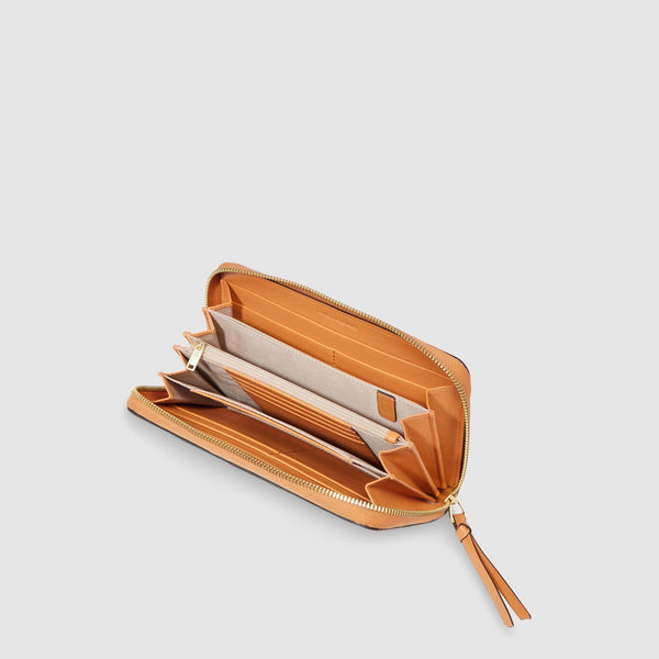 Zip-around women’s wallet with four dividers