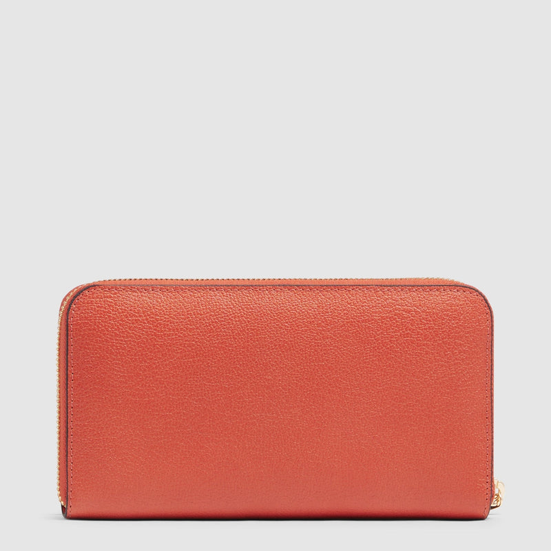 Zip-around women’s wallet with four dividers