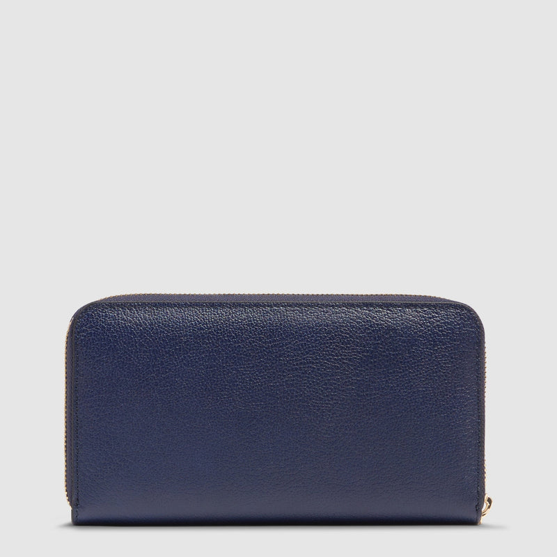 Zip-around women’s wallet with four dividers