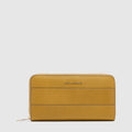 Leather Zip-Around Wallet with 11 RFID-Protected Card Slots