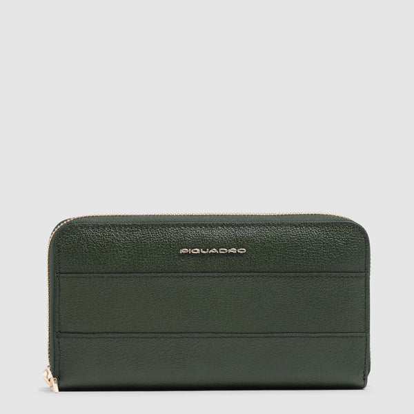 Zip-around women’s wallet with four dividers