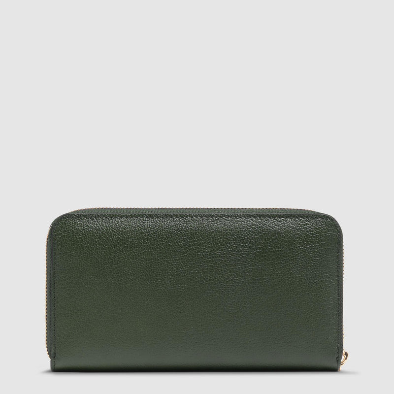 Zip-around women’s wallet with four dividers