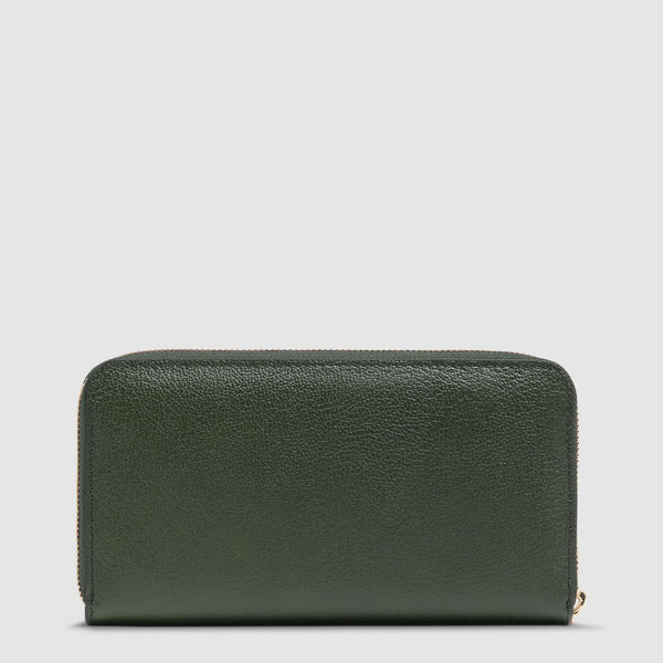 Zip-around women’s wallet with four dividers