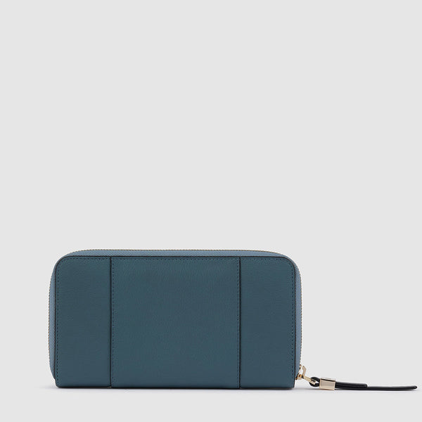 Zip-around women’s wallet with four dividers