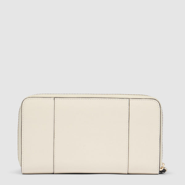 Zip-around women’s wallet with four dividers