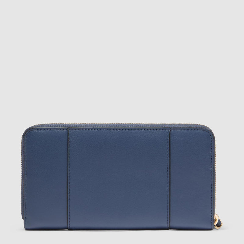 Zip-around women’s wallet with four dividers