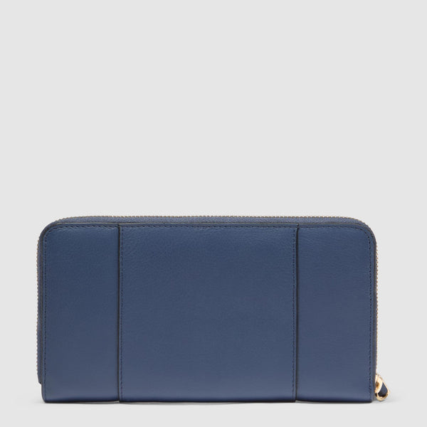 Zip-around women’s wallet with four dividers