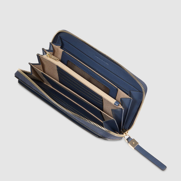 Zip-around women’s wallet with four dividers