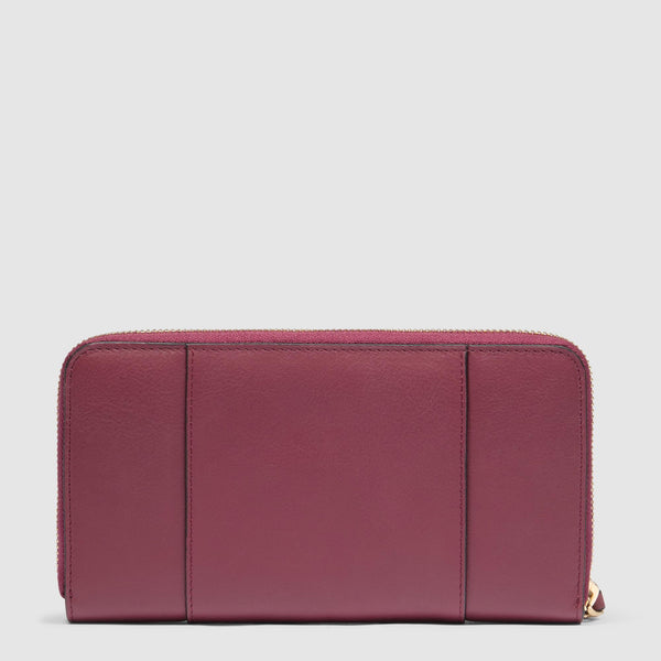 Zip-around women’s wallet with four dividers